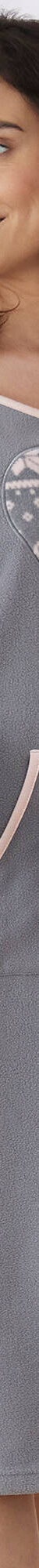 Chemise de nuit polaire imprimé coeur manches longues (gris / rose) Chemise de nuit polaire imprimé coeur manches longues (gris / rose)